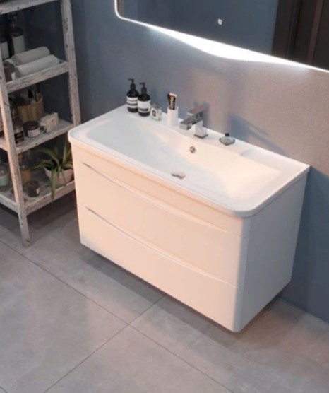 Приобрести mirsant тумба подвесная bravo 100 см с раковиной adel 100, ут000087271