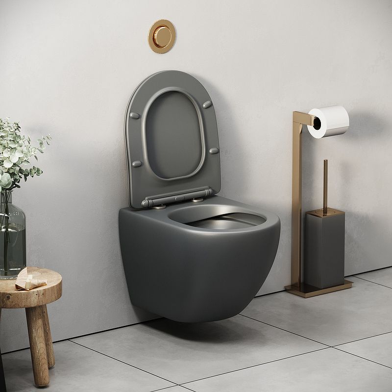 Приобрести grossman унитаз подвесной с крышкой дюропласт, микролифт, серый матовый gr-4455gms