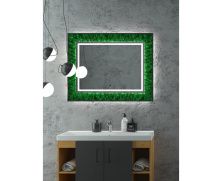 Continent Зеркало с подсветкой Forest 100х80 см, бесконтактный включатель, зеленое
