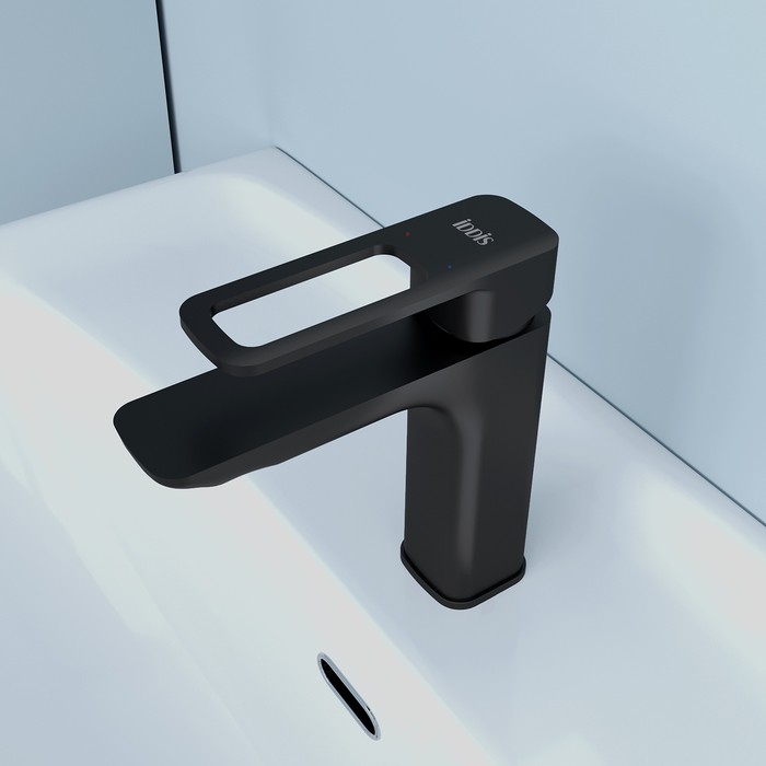 Приобрести iddis смеситель для раковины slide 159мм, черный матовый, slibl00i01