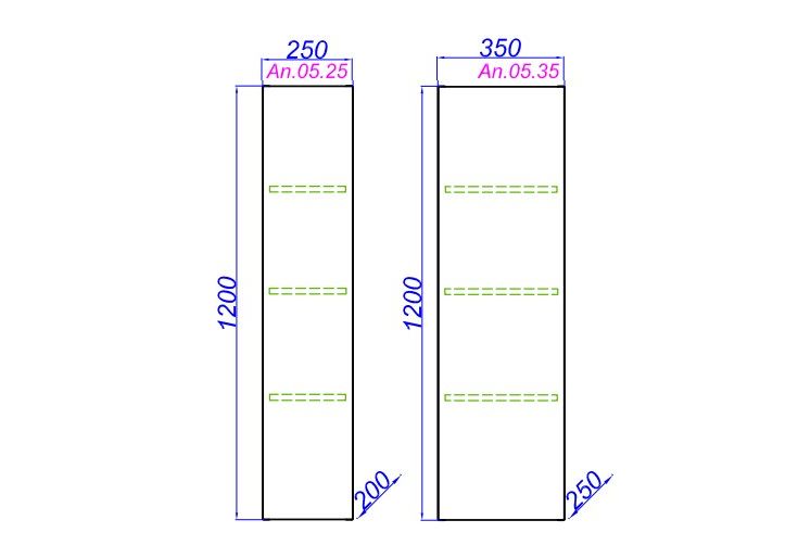 Приобрести пенал подвесной aqwella анкона 25 см an.05.25/w