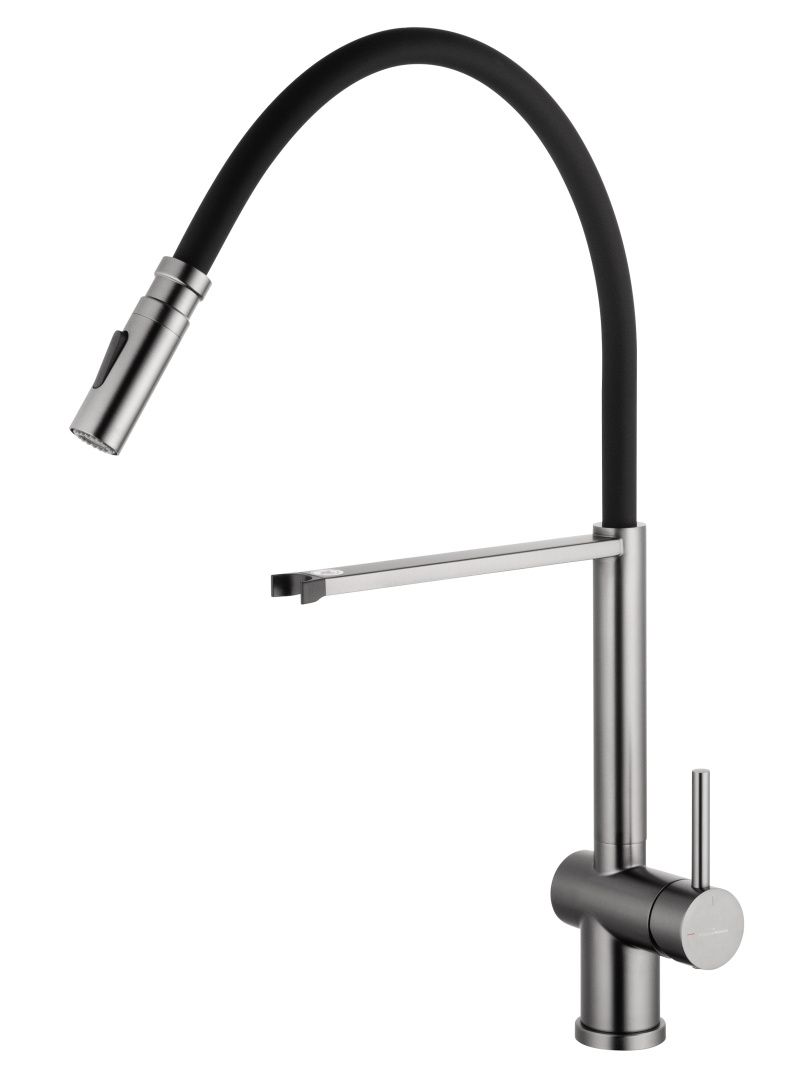 Приобрести смеситель для кухни с гибким изливом wonzon & woghand, темный графит (ww-88438003-bgm)