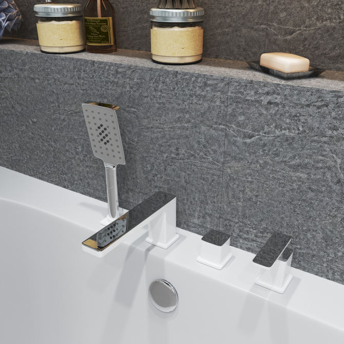 Приобрести смеситель для ванны с душем, врезной timo torne 4330/00-16y хром-белый