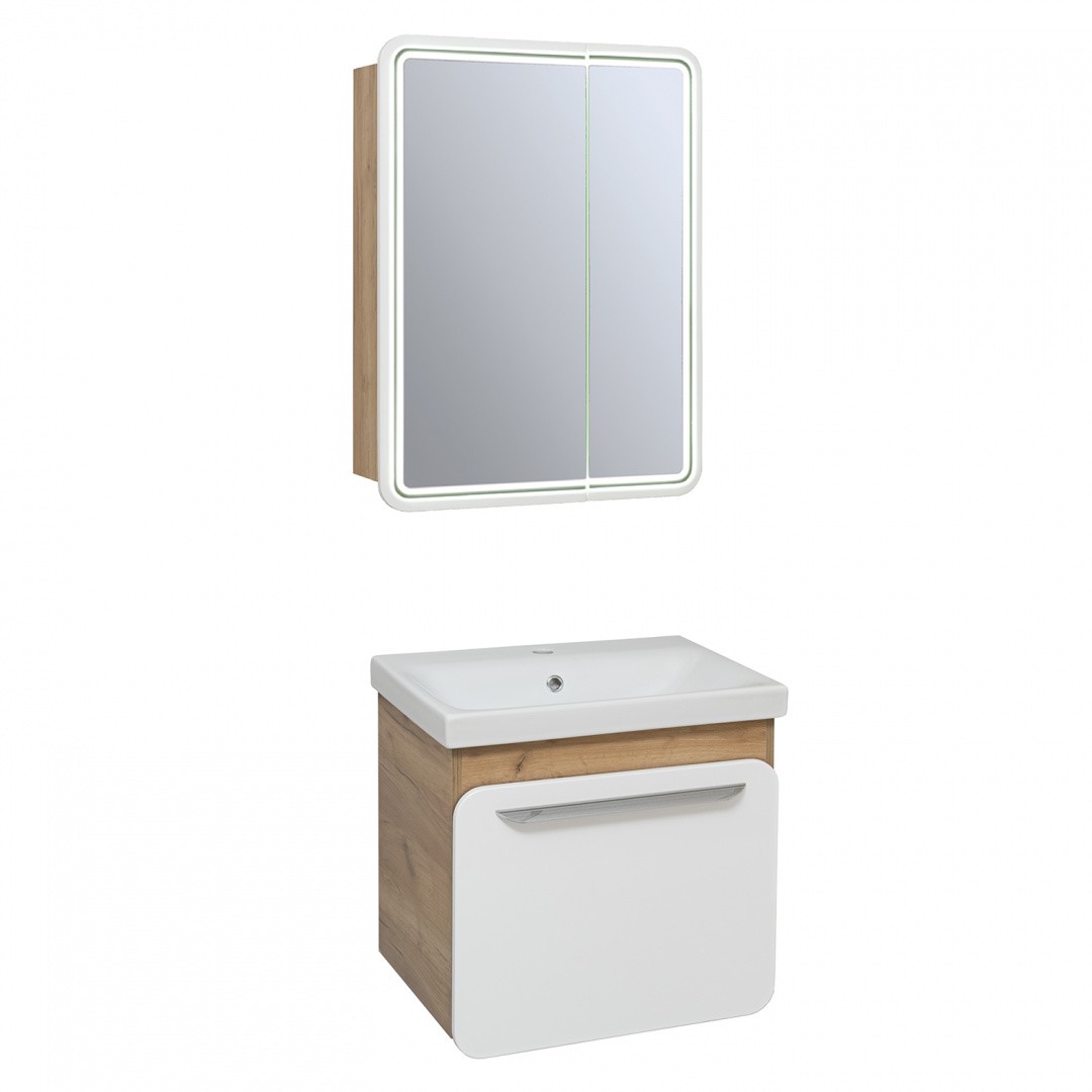 Приобрести aqua de marco тумба подвесная с раковиной skandi 60см, два ящика, дуб золотой крафт 2060craftcsca/h; s-um-mod60/1