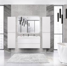 Cezares Тумба подвесная с раковиной MOLVENO 46 120 см Bianco Ghiaccio, белая MOLVENO 46-120-2C-SO-2-BG