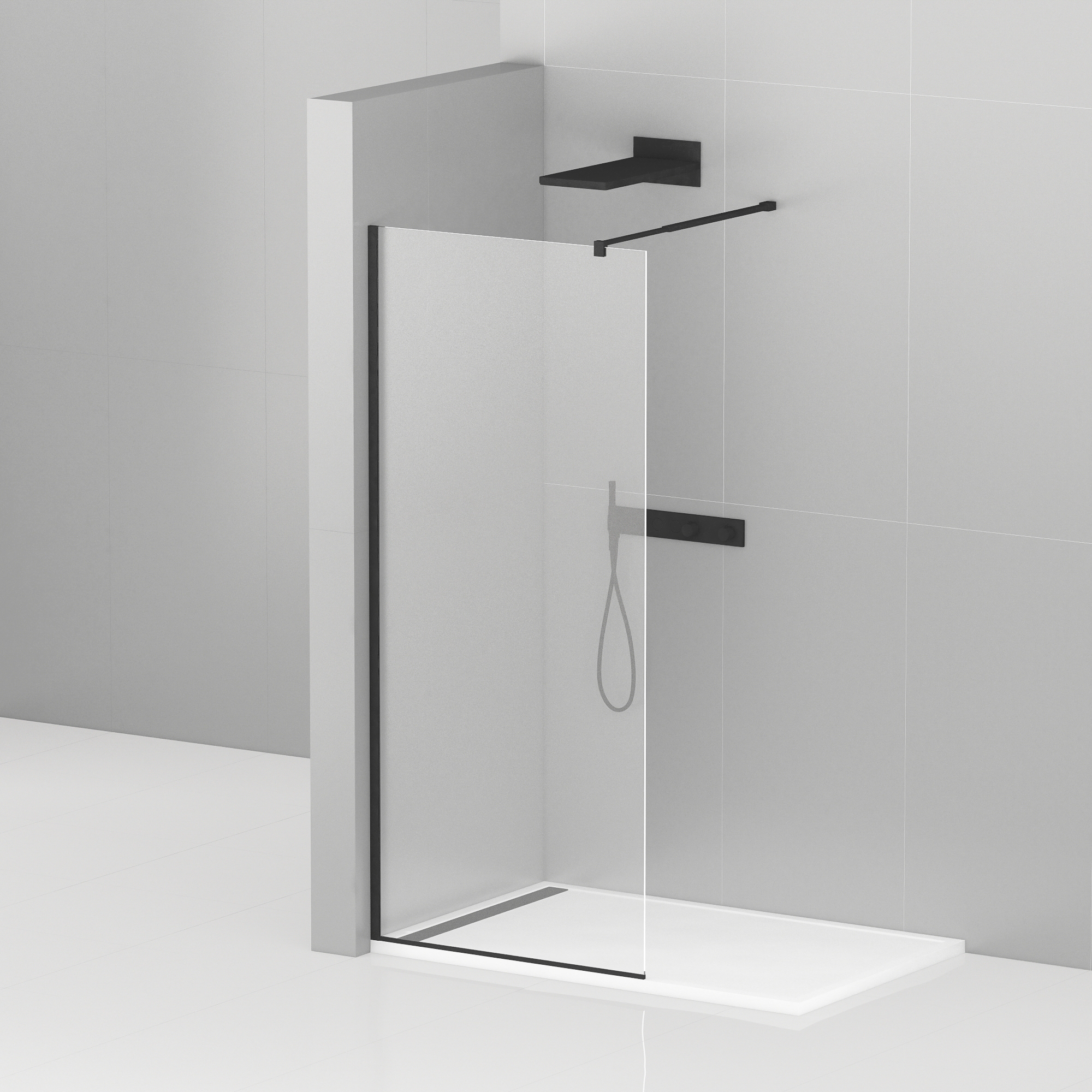 Приобрести cezares душевая перегородка liberta 125 см, черная liberta-l-1-125-c-nero