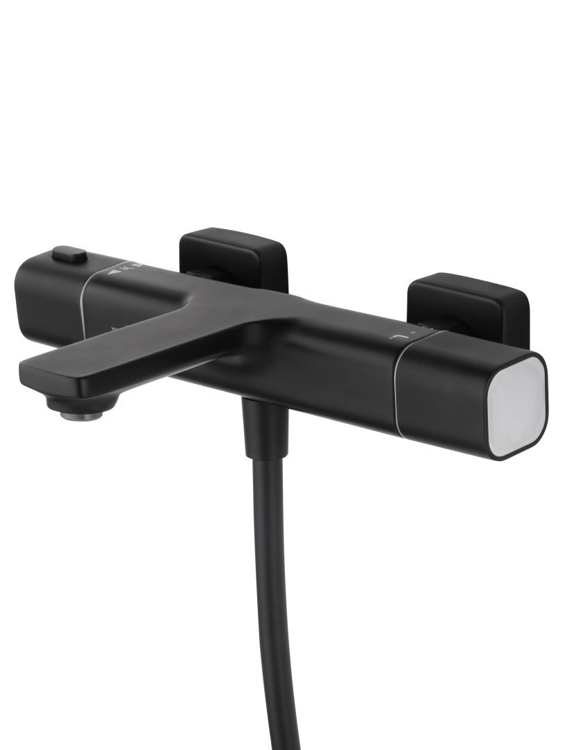 Приобрести смеситель для ванны с душем и термостатом wonzon & woghand solid, черный матовый (ww-c2011-a-mb)