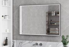 Continent Зеркало с подсветкой Stage Грэймуар 100х70 см, серый муар