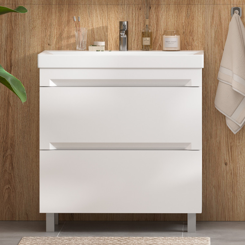 Приобрести equil тумба напольная с раковиной corner 80 см, белая tpcrnr80.2y-06