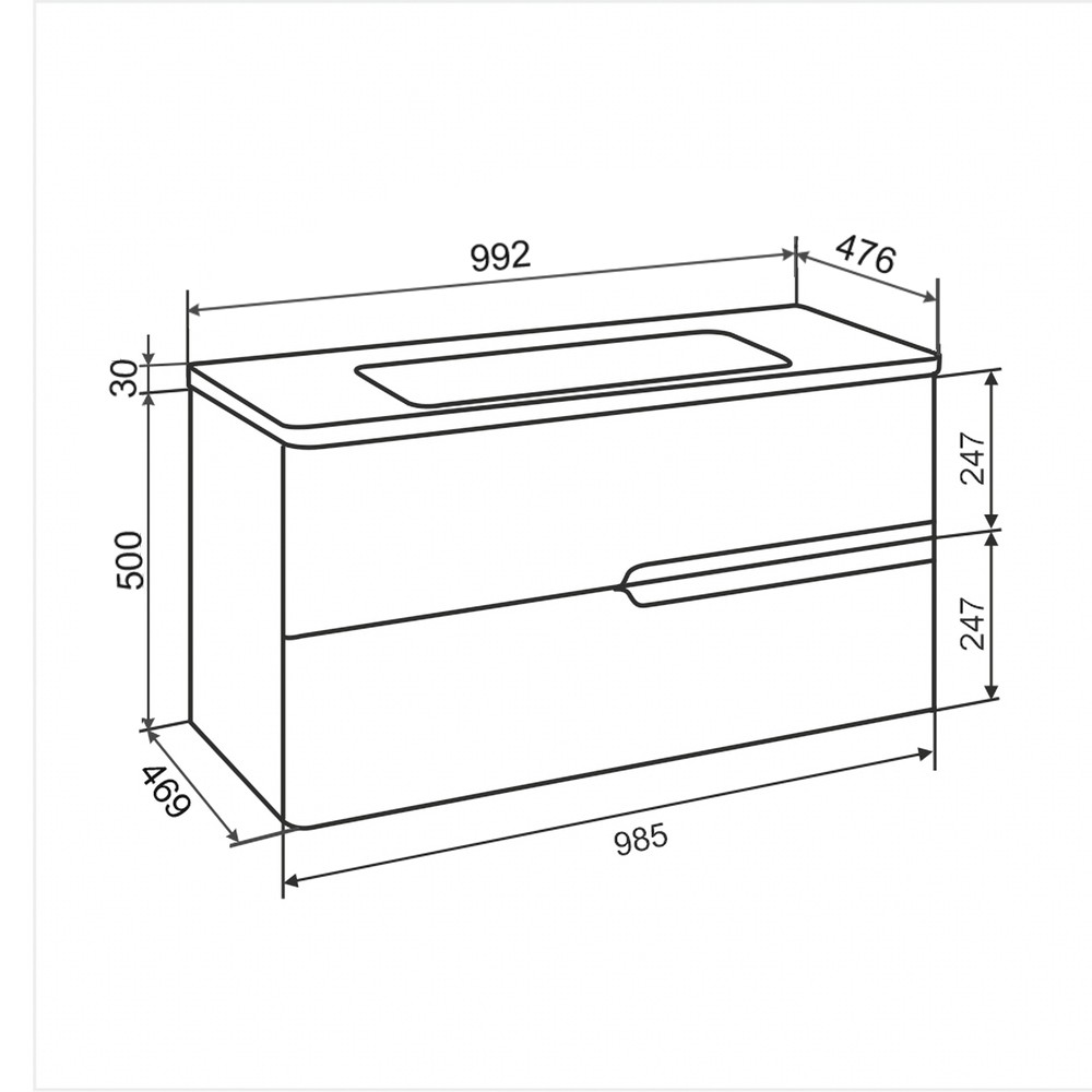 Приобрести aqua de marco тумба подвесная с раковиной palermo 100см, два ящика, белый 2100cpal/h; 2100palermo