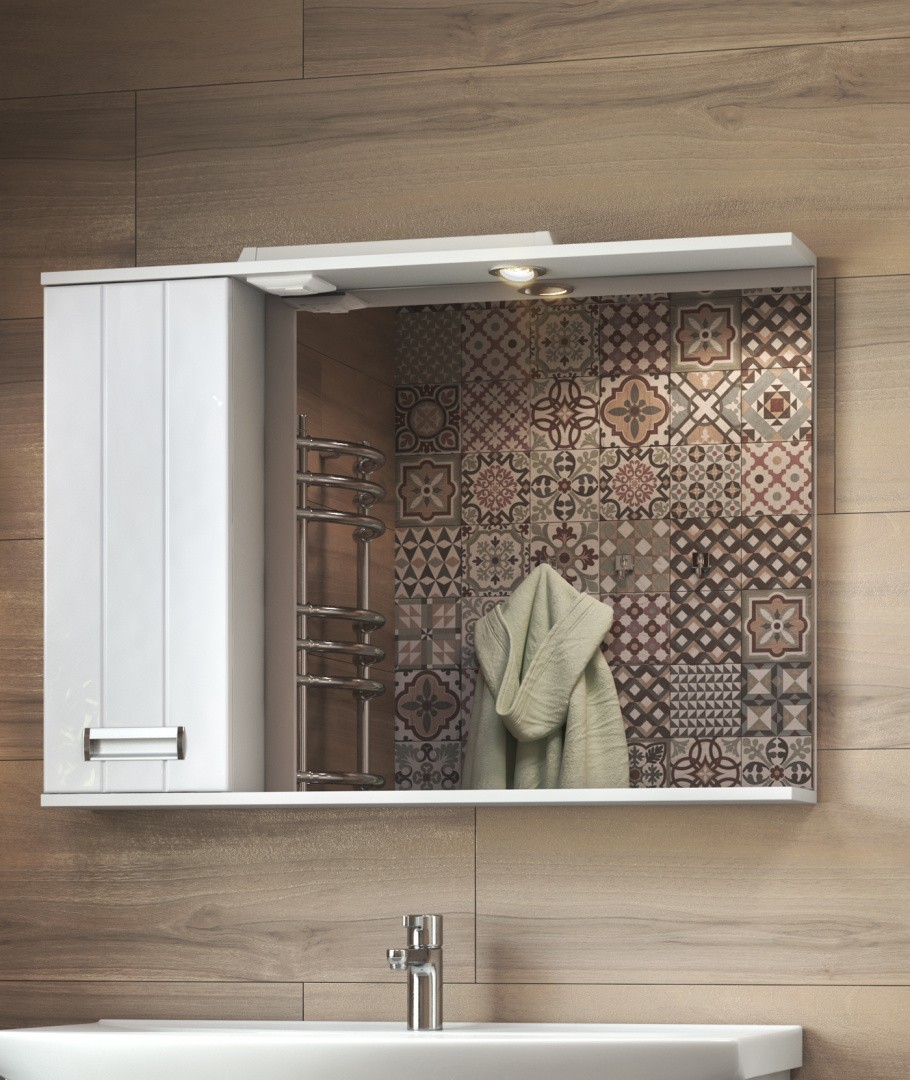 Приобрести vigo зеркало-шкаф diana 100 см, со спотом, левое, белое z.dia.100.l.el