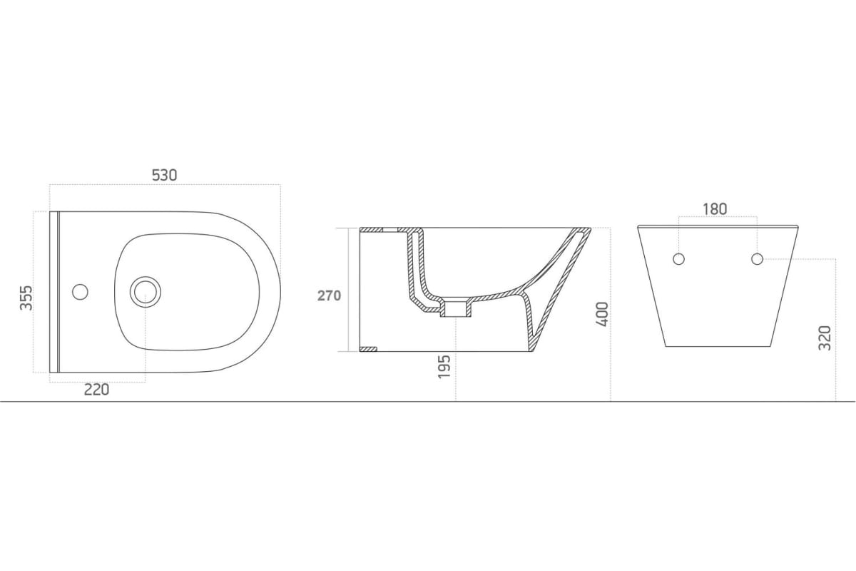 Приобрести aquanet биде подвесное lake lake-b2 белый