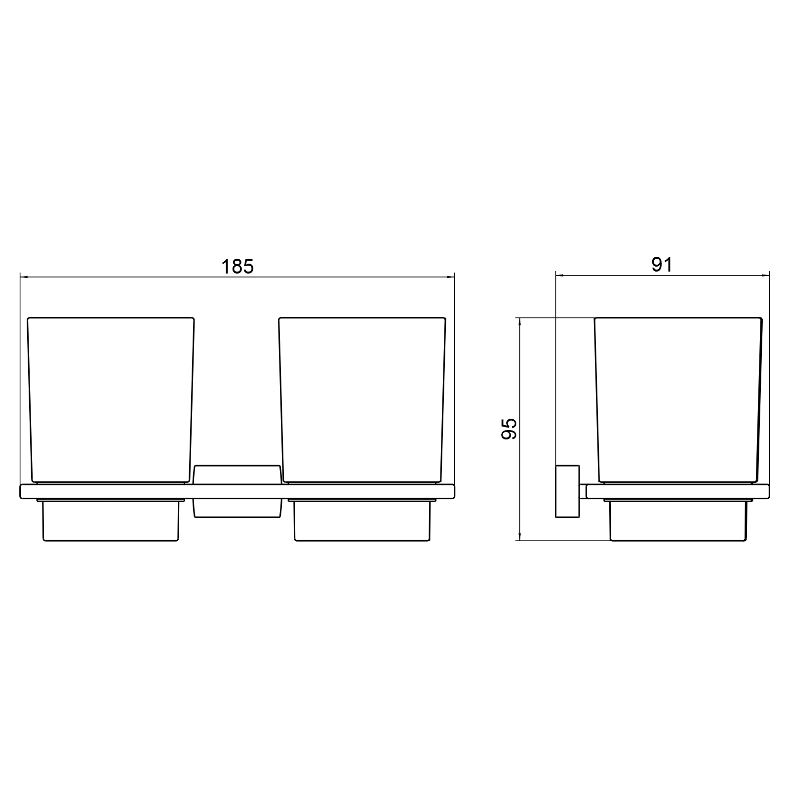 Приобрести стакан для зубных щеток двойной timo torne 43034/03 черный