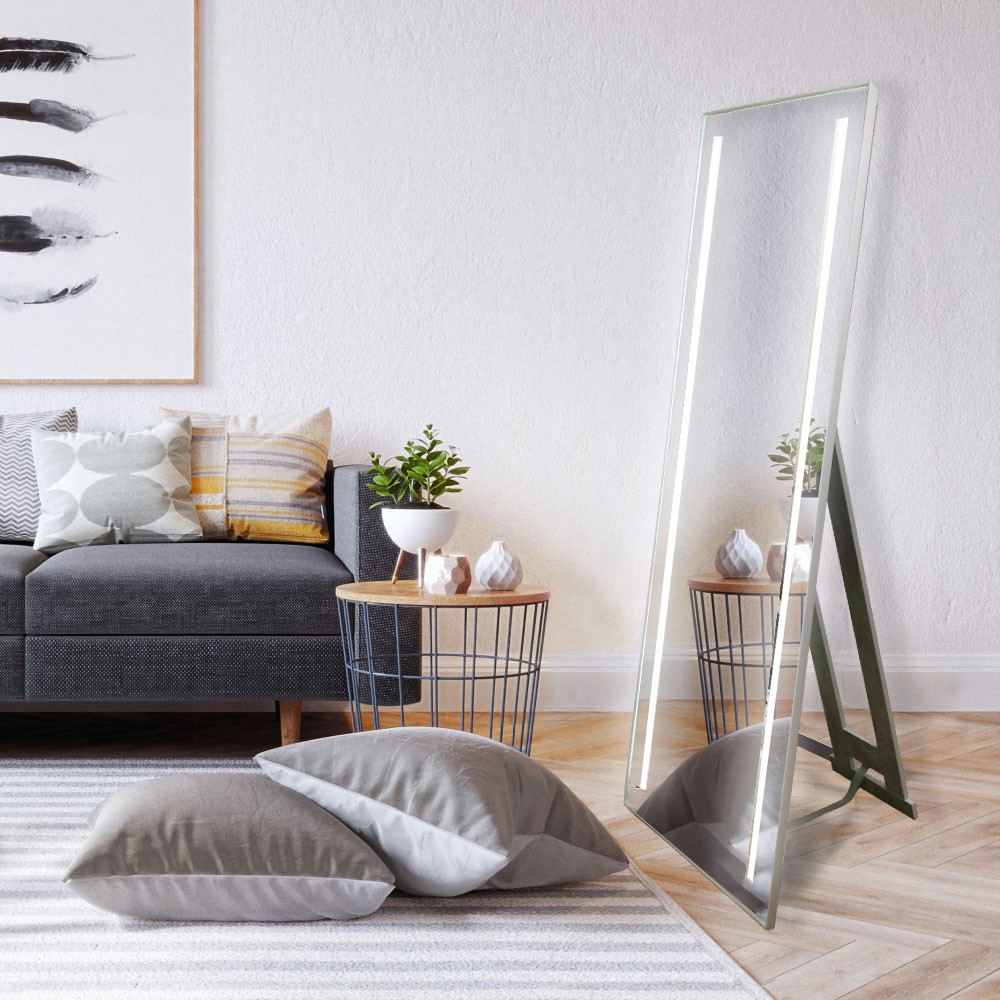 Приобрести azario зеркало монреаль 60х150 см, напольное, с подсветкой, датчик движения, алюминиевый профиль led-00002502