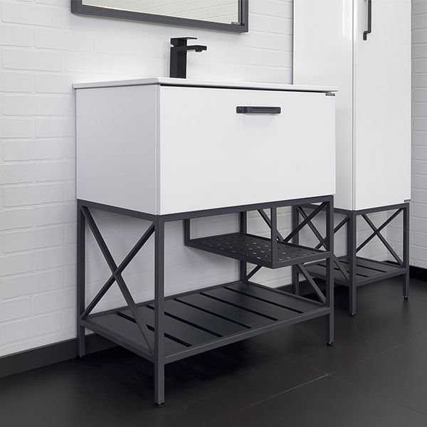 Приобрести сomforty тумба со столешницей и раковиной "бредфорд-75" белый/графит