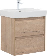 Aquanet Тумба с раковиной Nova Lite 60 см, дуб крафт (2 ящика)
