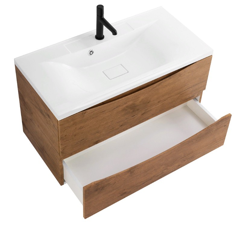 Приобрести тумба подвесная с раковиной belbagno marino-1000-2c-so-rn-p 100 см, rovere nature