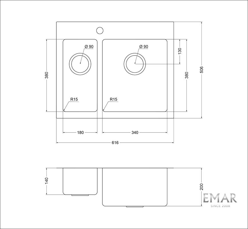 Приобрести oulin кухонная мойка 61х50 см, сатин oulin ol-ftr202r