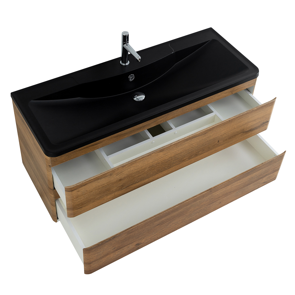 Приобрести belbagno тумба с раковиной albano 120 см, подвесная rovere rustico, чёрная раковина