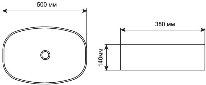 Приобрести aquanet раковина fine-1-mb 50х38 см, черный матовый
