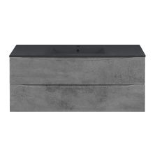 Vincea Тумба подвесная Mia 120 см, бетон с раковиной матовый антрацит VMC-2MC120BT;VBS-13120MB