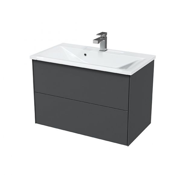 Приобрести mirsant тумба sole ultra, подвесная с раковиной more 80 см, серая матовая ут000068464