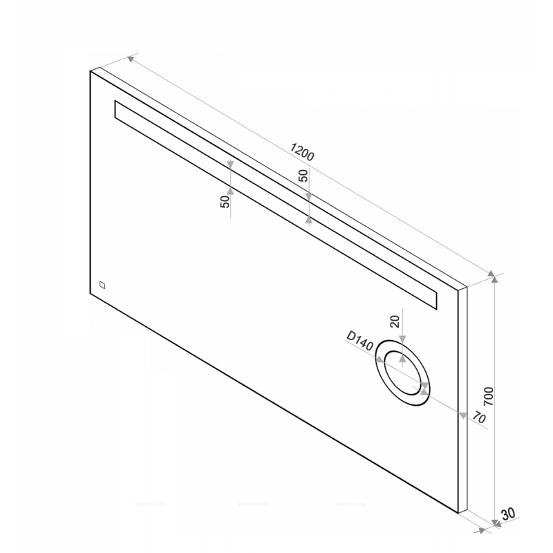 Приобрести continent зеркало с подсветкой eldorado 120х70 см, сенсорный включатель, белое