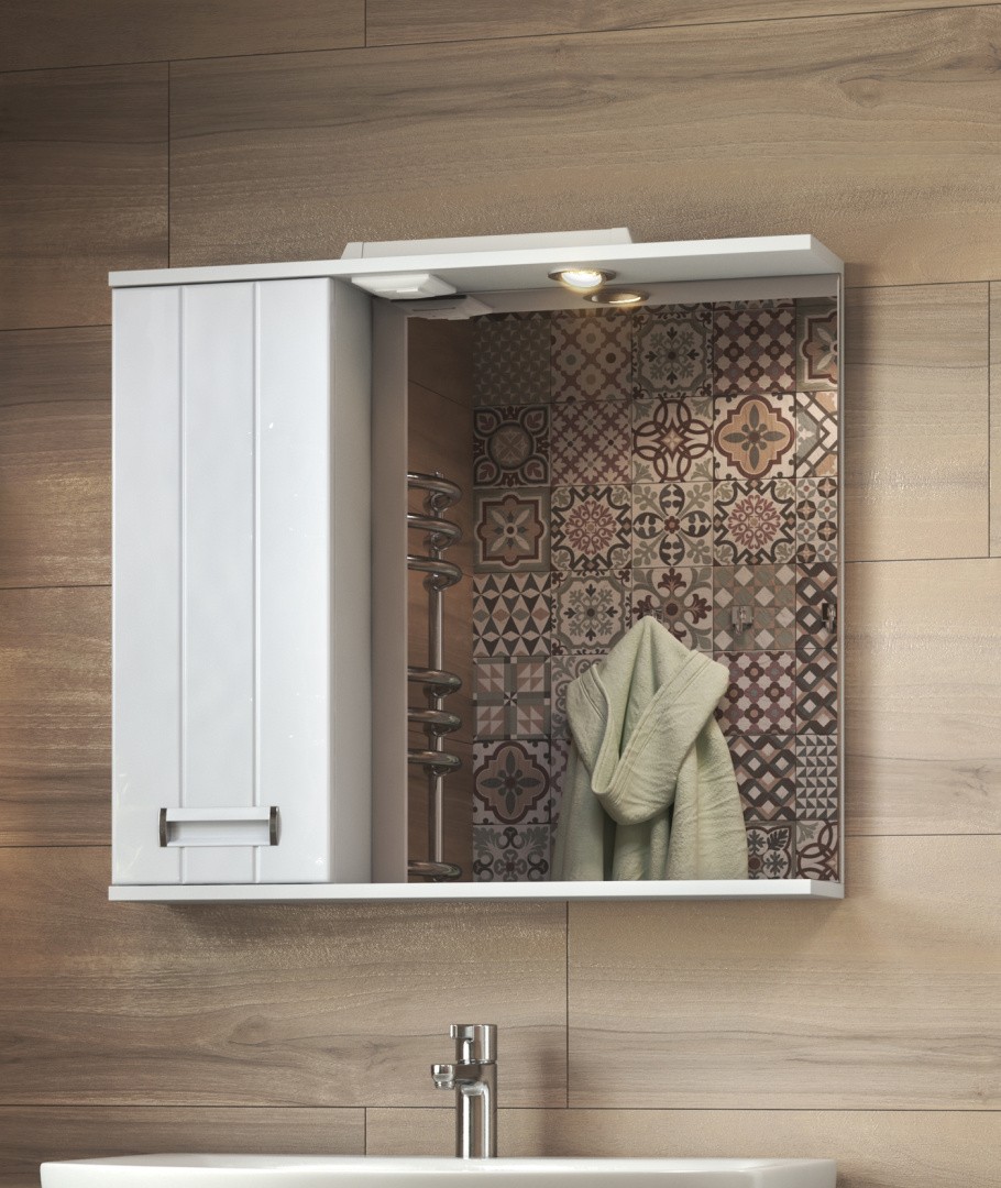 Приобрести vigo зеркало-шкаф diana 80 см, со спотом, левое, белое z.dia.80.l.el