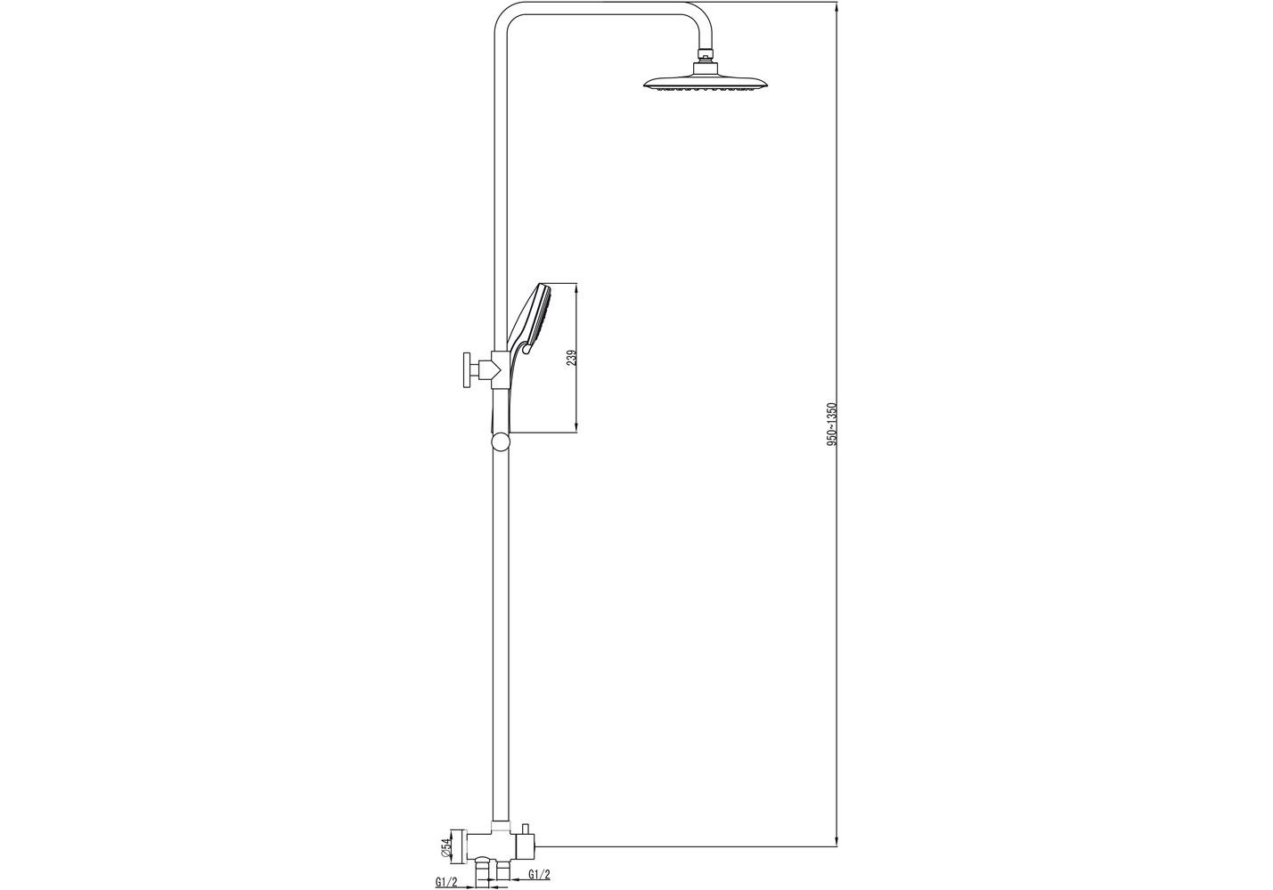 Приобрести душевая стойка двойная без смесителя ravak ds 090.00 x07p232