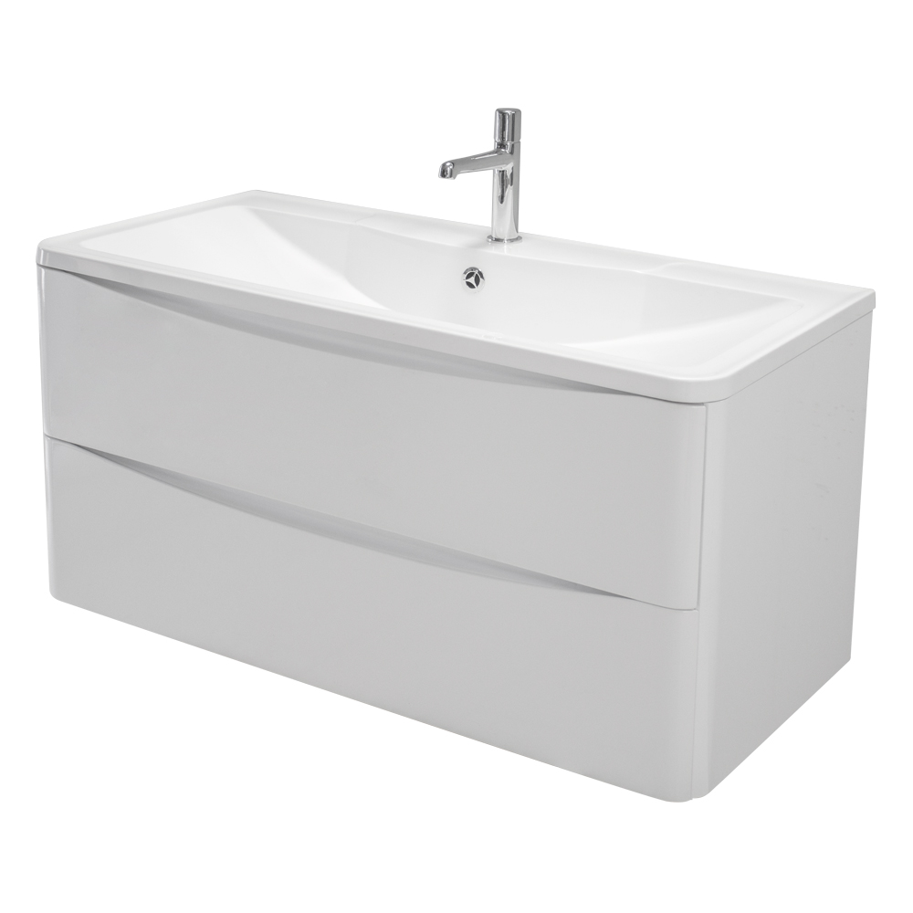 Приобрести belbagno тумба с раковиной acqua 90 см, подвесная bianco lucido, белая раковина