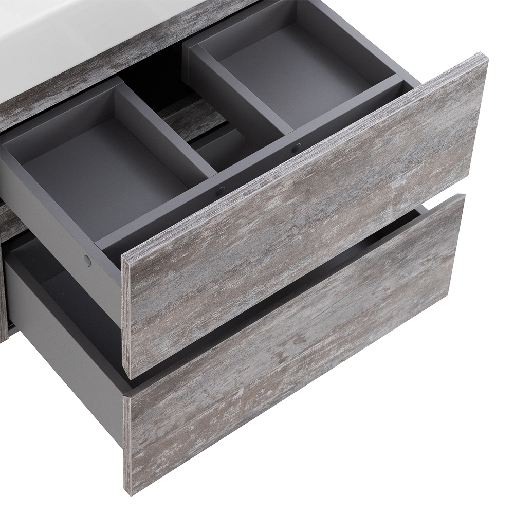 Приобрести cezares тумба подвесная с раковиной molveno 46 60 см legno grigio, серая molveno 46-60-2c-so-lg