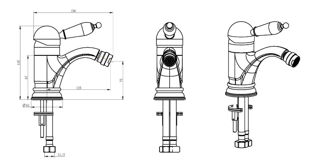 Приобрести boheme смеситель для биде brillante, хром 346
