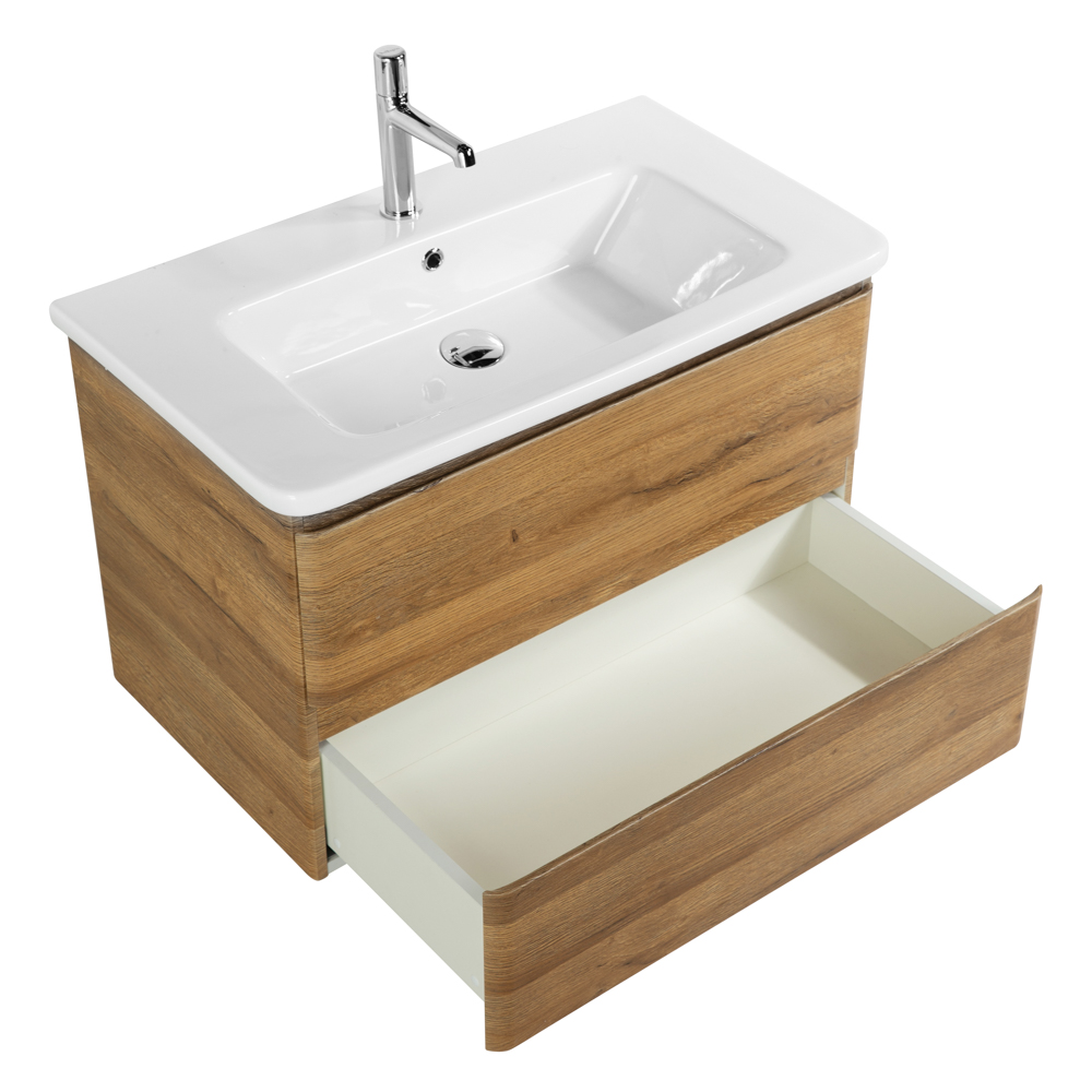 Приобрести belbagno тумба с раковиной albano-cer 80 см, подвесная rovere rustico, белая раковина