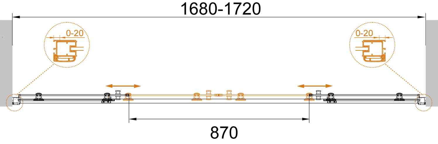 Приобрести cezares дверь душевая anima 170x195см anima-w-bf-2-170-p-cr