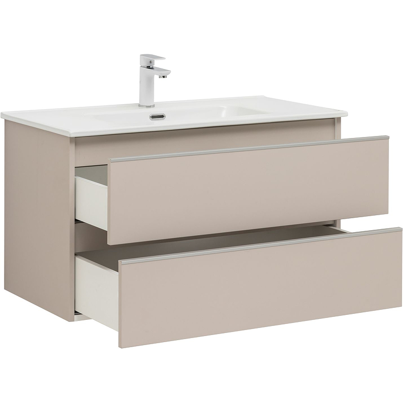 Приобрести aquanet тумба с раковиной вега 90 см, бежевый