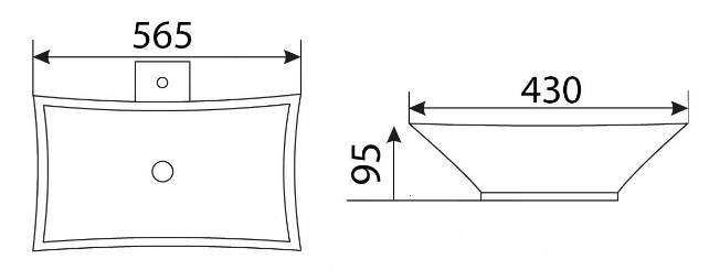 Приобрести раковина-чаша ceramalux 56 см 9176