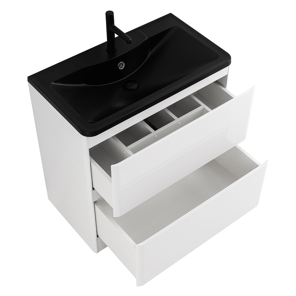 Приобрести belbagno тумба с раковиной albano 100 см, напольная bianco lucido, чёрная раковина