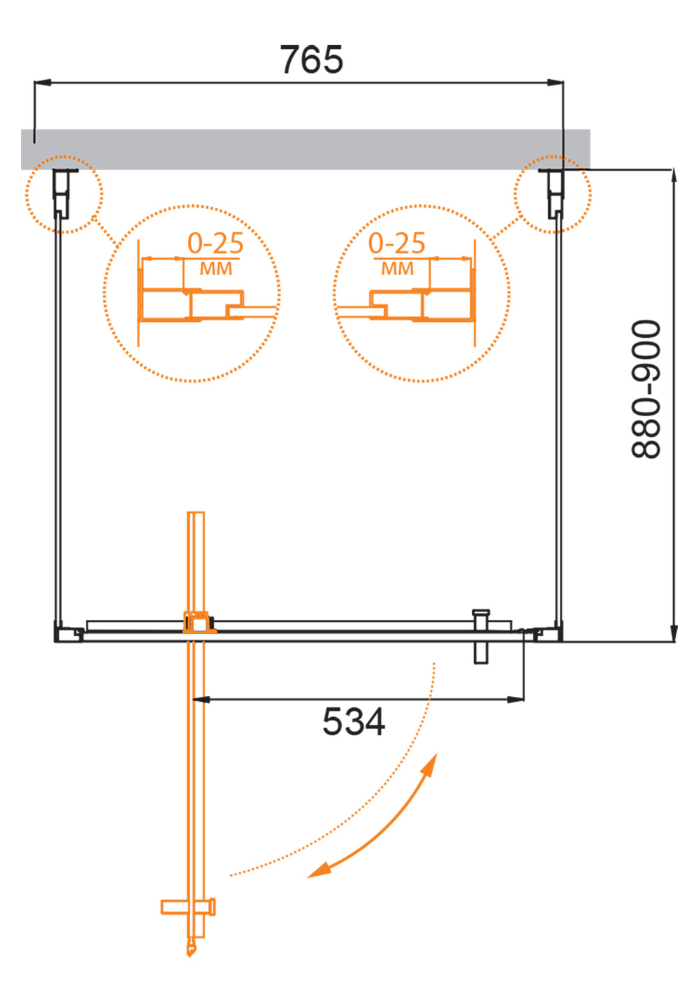 Приобрести cezares душевое ограждение molveno 80х90 см, хром molveno-ba2-80/90-c-cr-iv