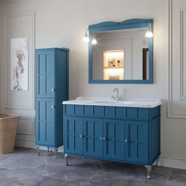 Приобрести caprigo тумба с раковиной borgo 120 см, синяя, эмаль