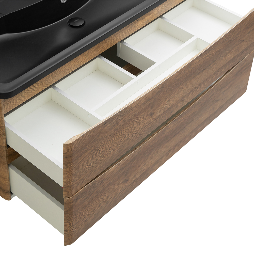 Приобрести belbagno тумба с раковиной acqua 120 см, подвесная rovere rustico, чёрная раковина