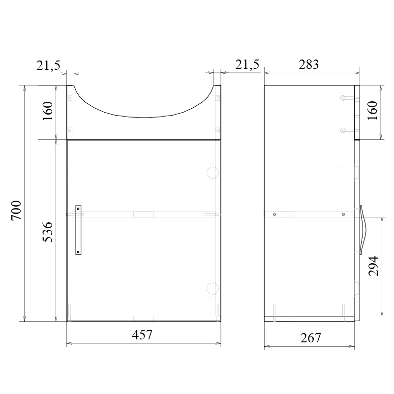 Приобрести mirsant тумба напольная nova лайт 50 см с раковиной балтика-50, белая ут000072558