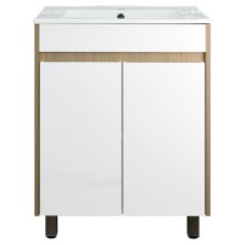 Loranto Тумба Стиль Stella 60Н 620х810х470 Дуб дымчатый/Белый, под раковину Leon 7506-60 (CS00076454)