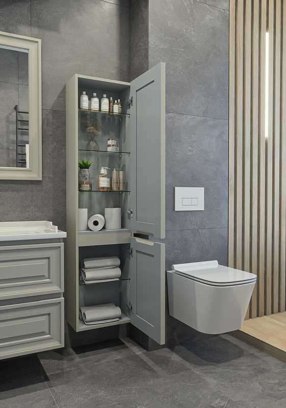 Приобрести caprigo пенал подвесной ponza 35 см, левосторонний, серый 13550r-030.000.00.20