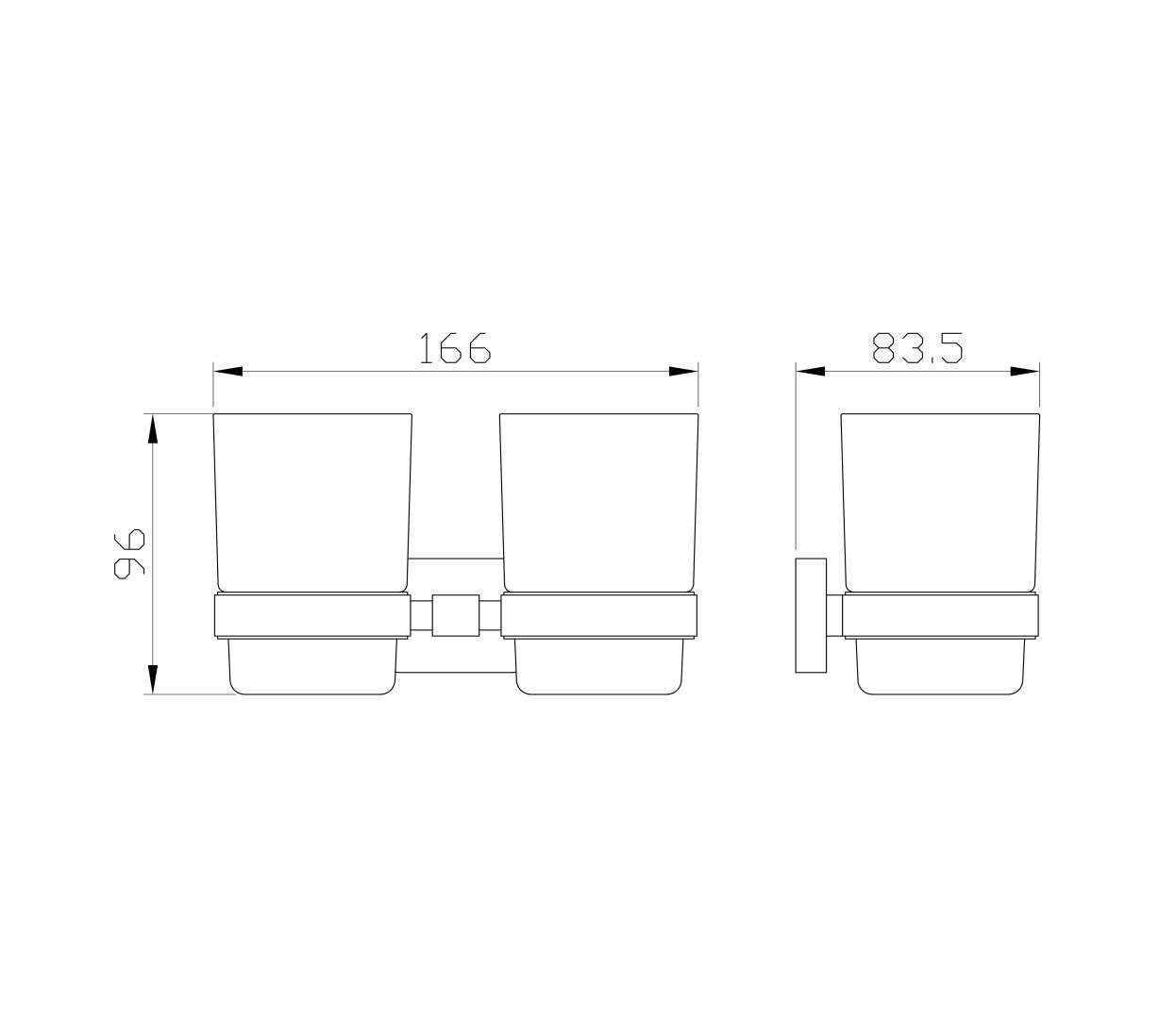 Приобрести два стакана для зубных щеток с держателем wonzon & woghand graffity, темный графит (ww-9328-gm)