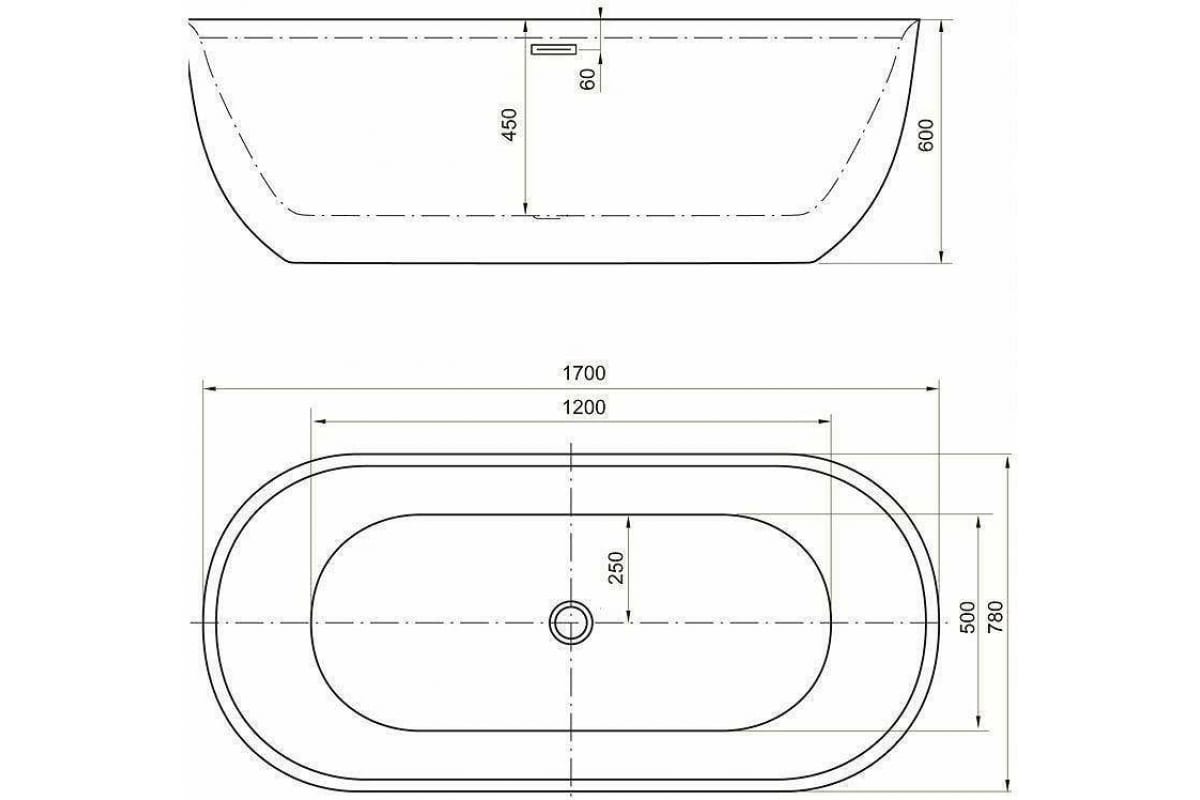 Приобрести aquanet акриловая ванна delight 170x78 см, белая