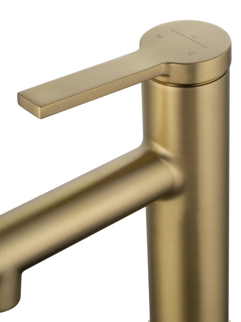 Приобрести смеситель для раковины с функцией полоскания wonzon & woghand, брашированное золото (ww-h1017-bg)