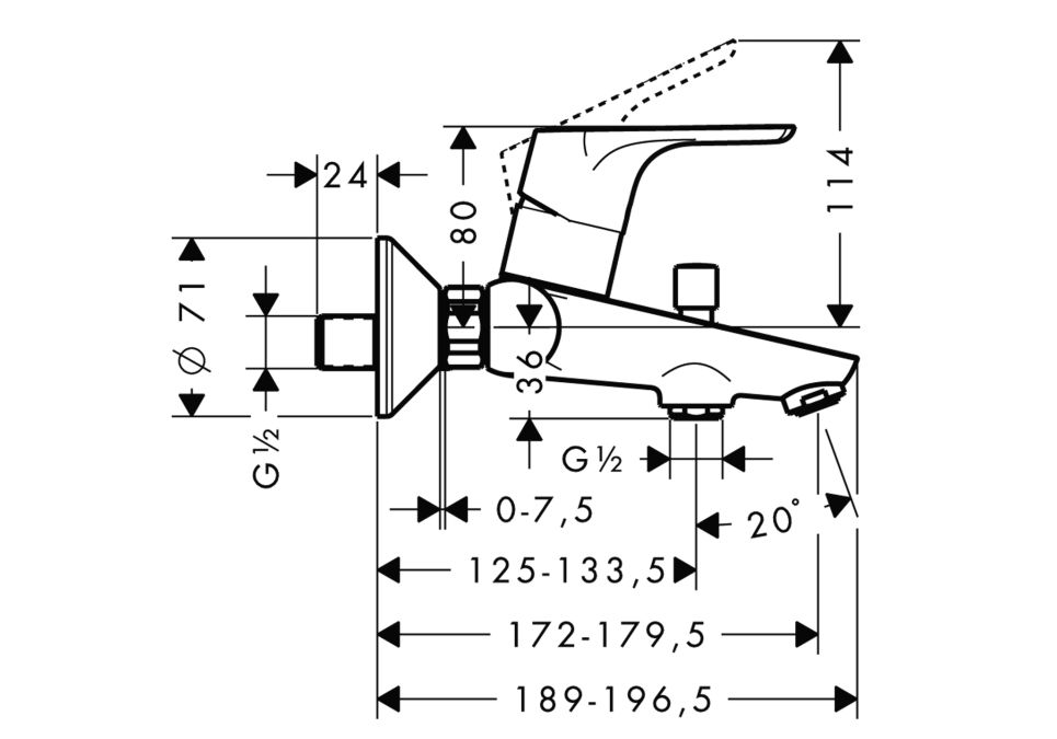 Приобрести смеситель для ванны hansgrohe focus 31940000