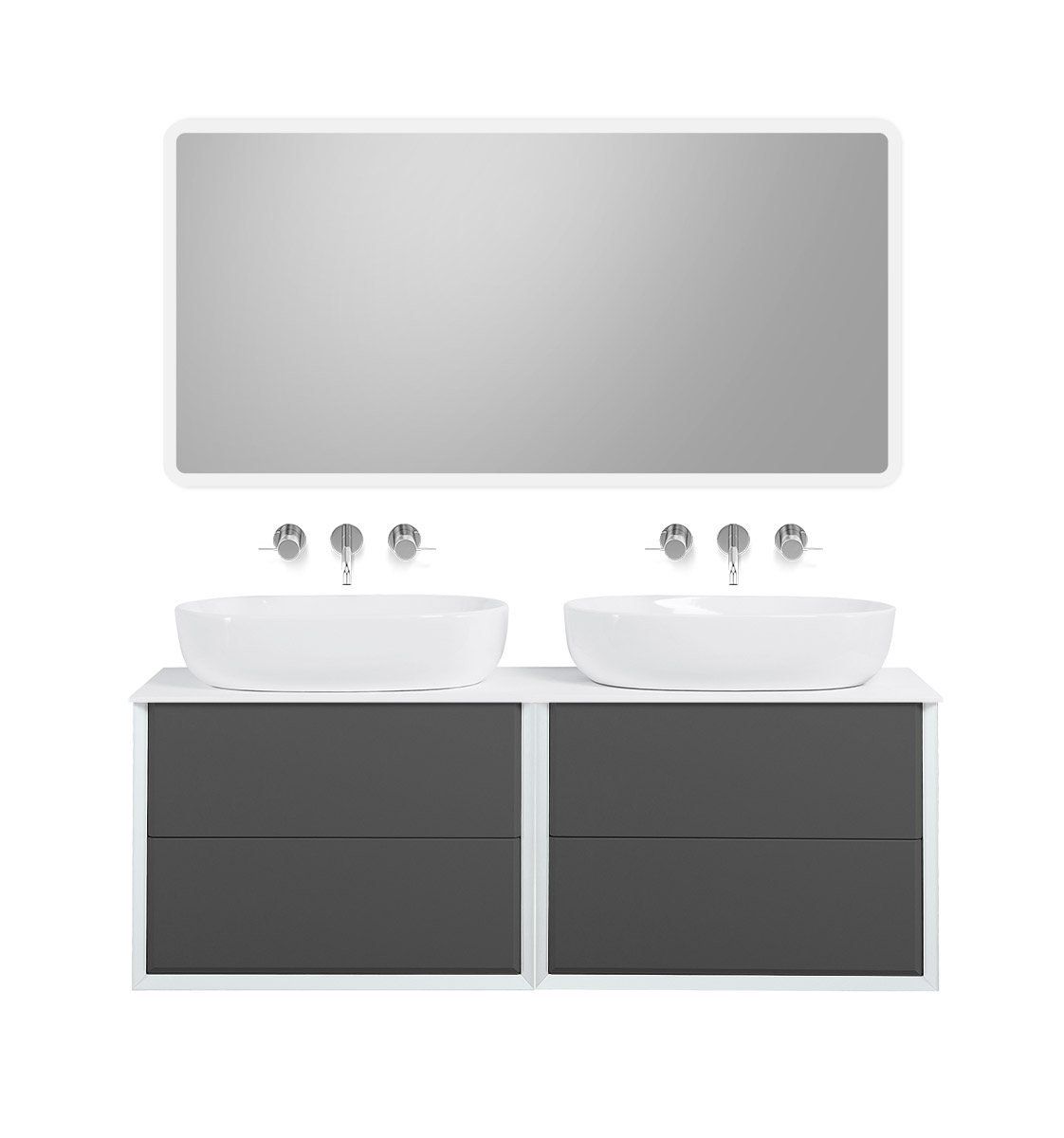 Приобрести cezares тумба со столешницей подвесная bellagio 140 см grigio nuvola, серая 55301