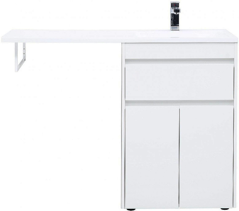 Приобрести aquanet тумба с раковиной токио 58 см, белая (напольная, 1 ящик, 2 дверцы)