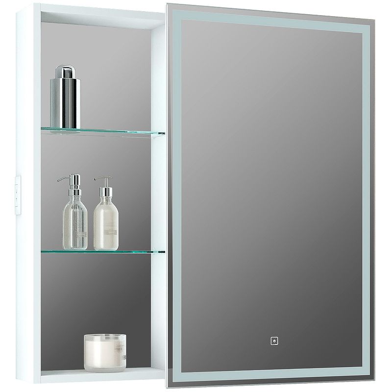 Приобрести continent зеркало шкаф с подсветкой aperio 80х80 см, сенсорный включатель, правосторонее, белое